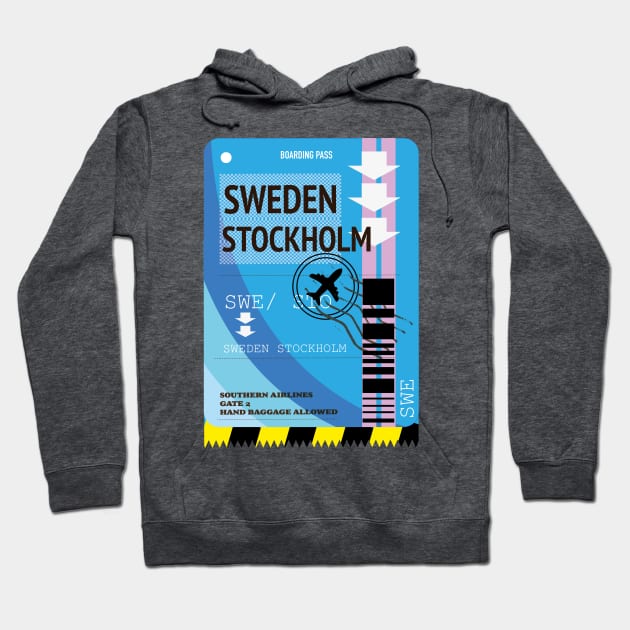 Sweden Stockholm travel ticket Hoodie by nickemporium1